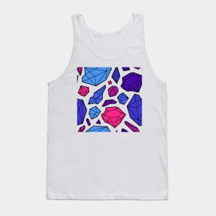 Rough Diamond Fashion Print Pink Blue White Mix Tank Top